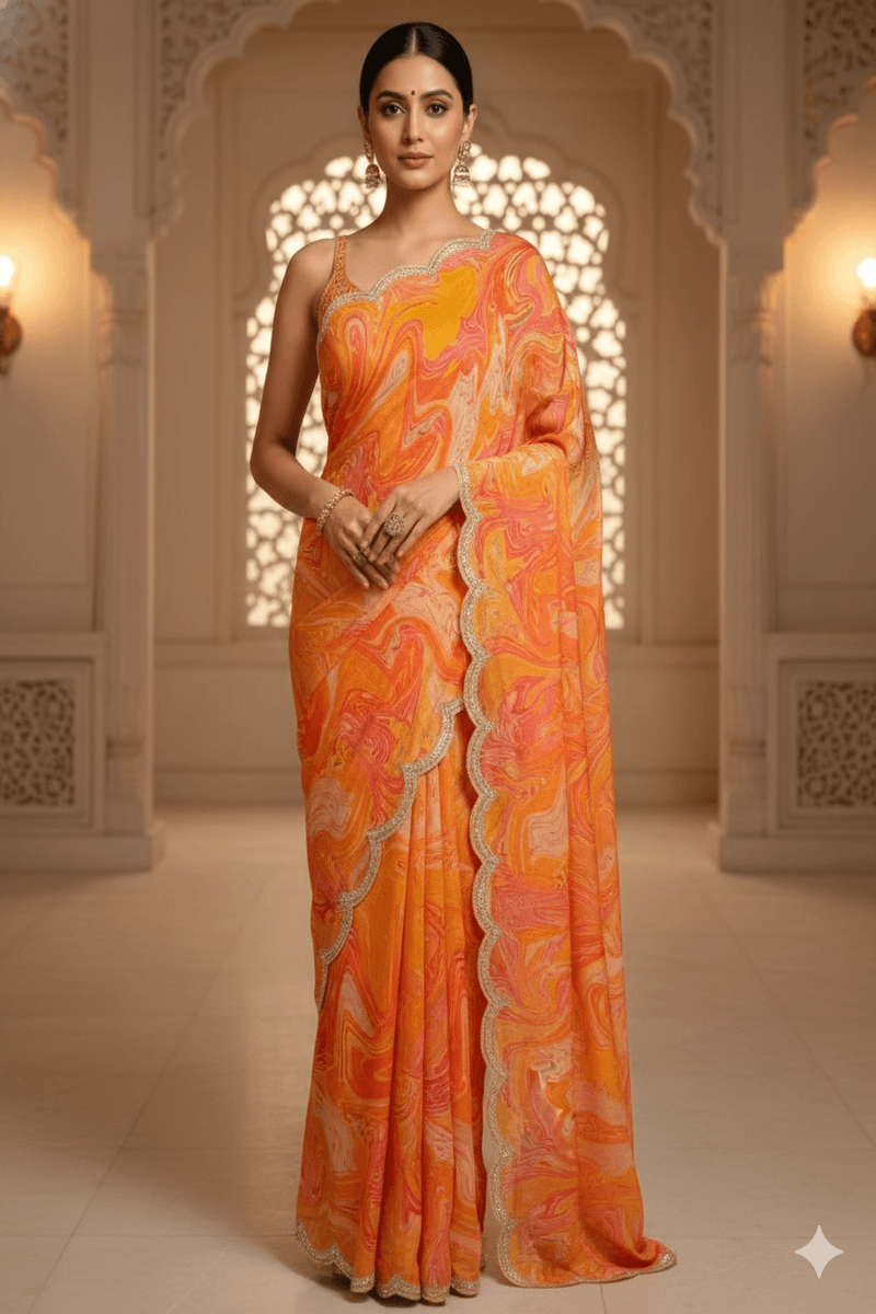 Orange Saree