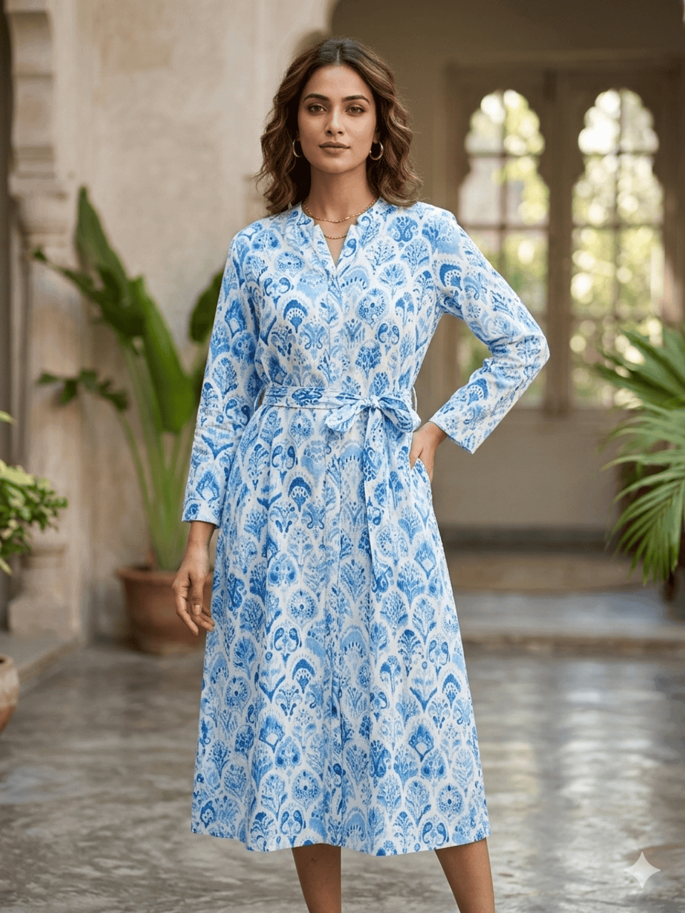 Linen Dress- Blue