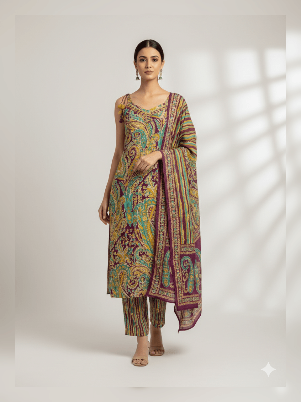 Cotton Kurta Set - Purple