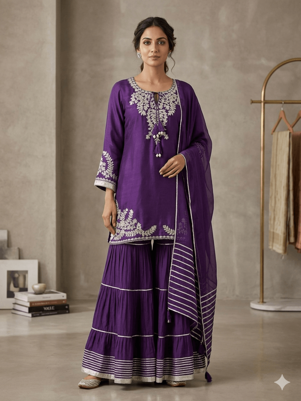 Sharara Set- Purple