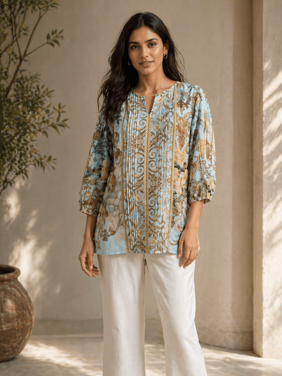 Muslin Top- Blue