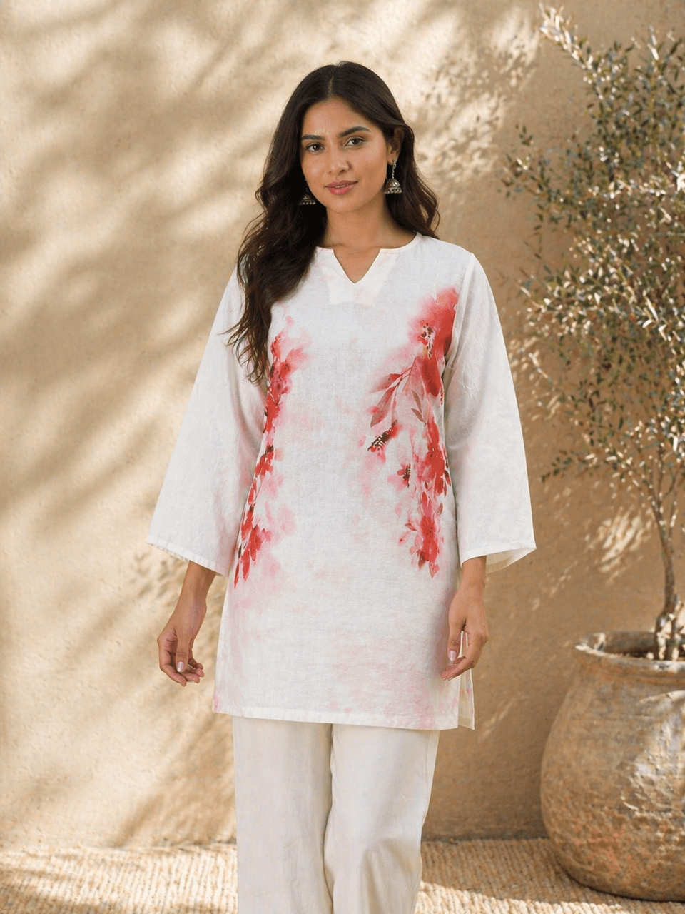Cotton Silk Top- Cream