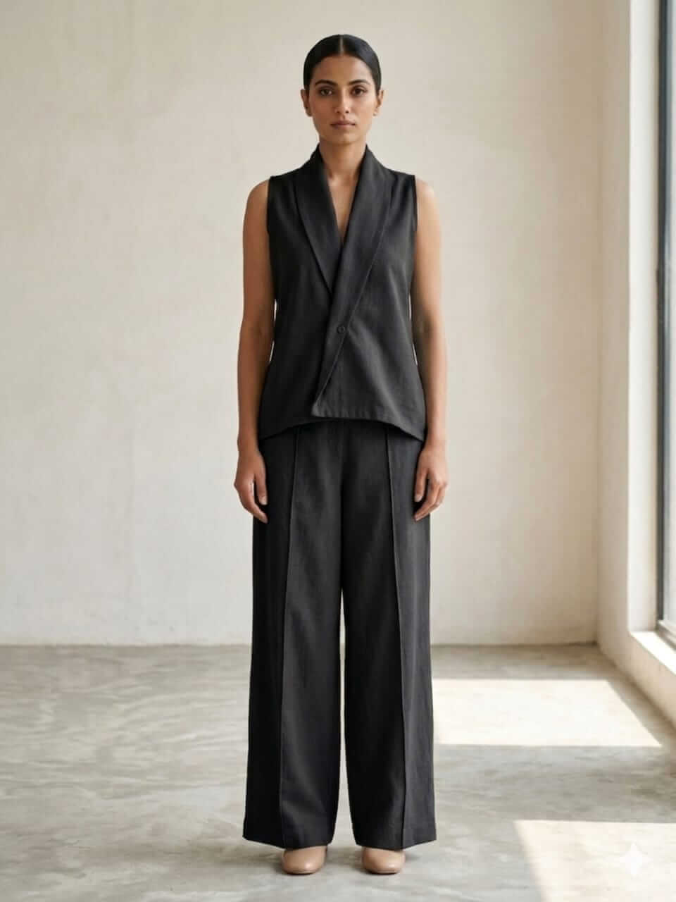 Flax Co-ord Set - Black
