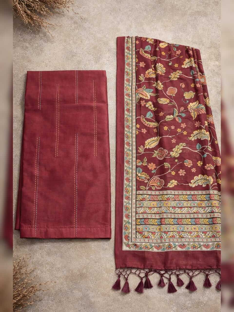 Maheshwar Dress Material - Maroon