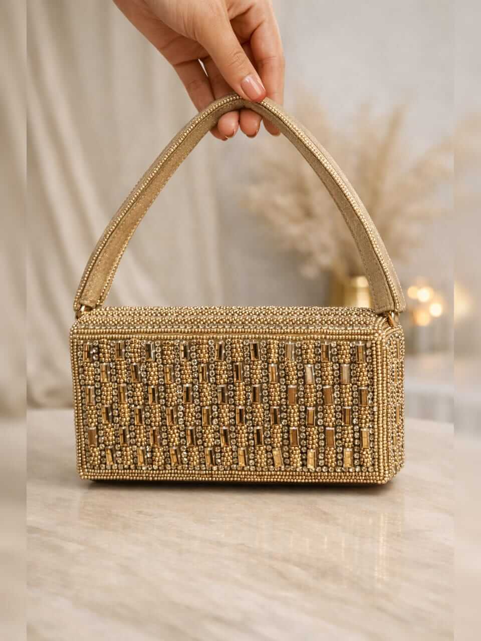 Golden Mini Box Tote