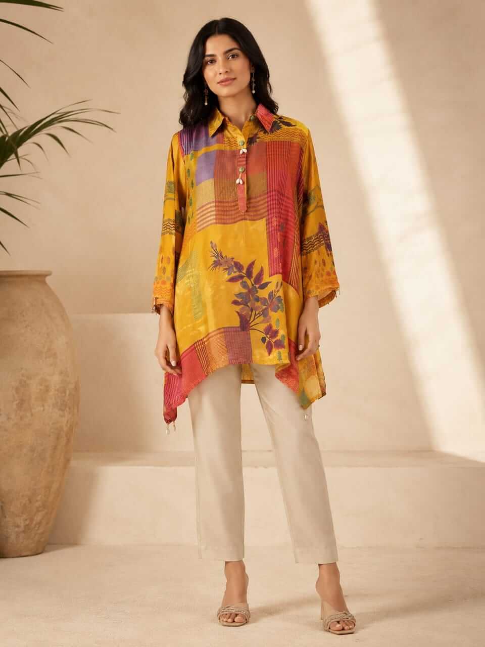 Muslin Crepe Multicolor Top