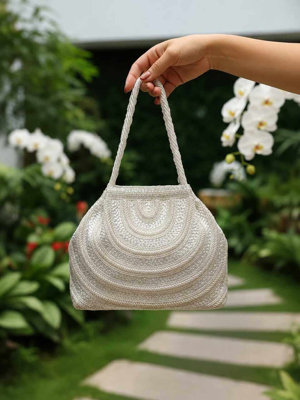 White & Silver Clutch