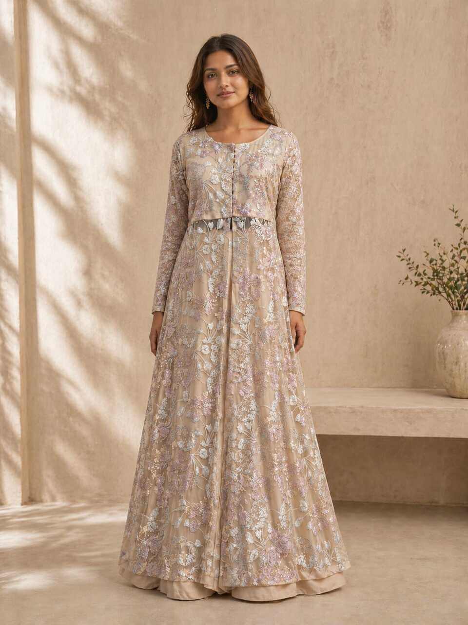 Pastel Hand Work Skirt Set