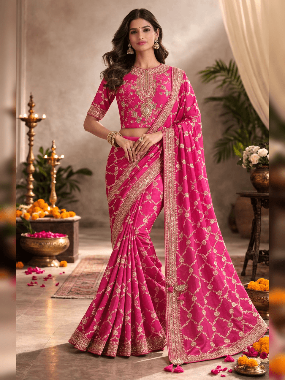 Gulabi Elegance Saree